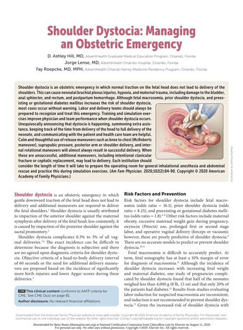 Shoulder Dystocia: Managing an Obstetric Emergency .